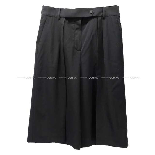 2018SS HERMES Pants Ladies Pleats Pants Asia Fit Noir (Black) wool kavan 40[EXCELLENT][Authentic]