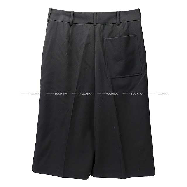 2018SS HERMES Pants Ladies Pleats Pants Asia Fit Noir (Black) wool kavan 40[EXCELLENT][Authentic]