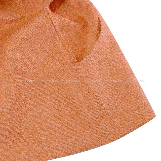 2019SS HERMES Plainly colored jacket Ladies short Jacket coat Double face Sellier Button orange brulee Cashmere/polyamide 38[EXCELLENT][Authentic]