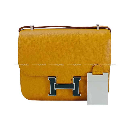 HERMES Shoulder bag Constance 3 18 Miroir Sesami/Noir (Black) Veau Epsom/Lacquer Silver HW Stamp W[BRAND NEW][Authentic]