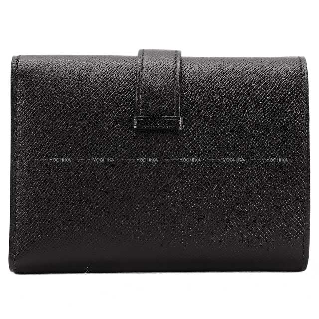 HERMES Tri-fold wallet Bearn Combine SO BLACK Monochrome Noir (Black) Veau Madame Black HW Stamp W[BRAND NEW][Authentic]