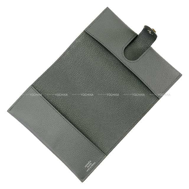 HERMES passport case R.M.S Selle Button Gris Misty Evercolor Silver HW Stamp W[BRAND NEW][Authentic]