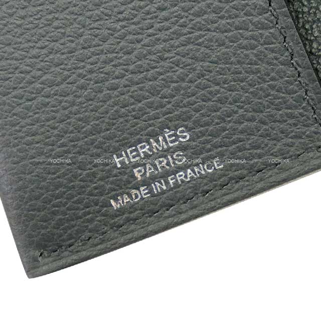 HERMES passport case R.M.S Selle Button Gris Misty Evercolor Silver HW Stamp W[BRAND NEW][Authentic]