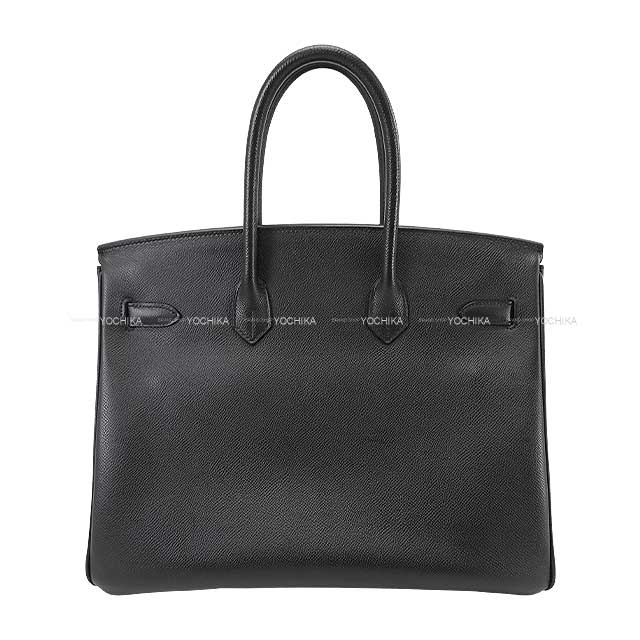 [Pre-loved] HERMES Handbag Birkin35 Noir (Black) Veau Epsom Silver HW Stamp □P[USED A][Authentic]