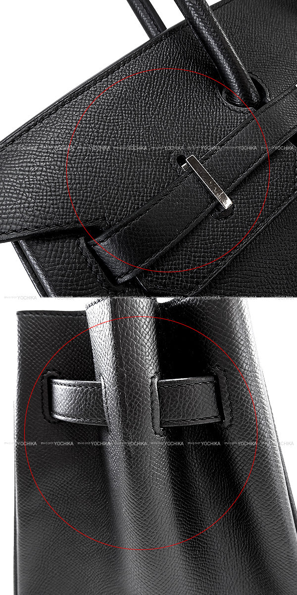 [Pre-loved] HERMES Handbag Birkin35 Noir (Black) Veau Epsom Silver HW Stamp □P[USED A][Authentic]