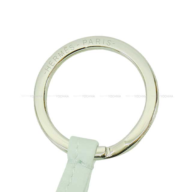 HERMES key ring Carmen Vert Peppermint Agneau Milo Silver HW Stamp W[BRAND NEW][Authentic]