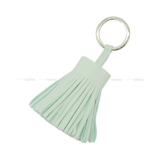 HERMES key ring Carmen Vert Peppermint Agneau Milo Silver HW Stamp W[BRAND NEW][Authentic]