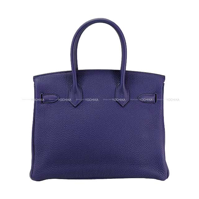 HERMES Handbag Birkin30 Officier Bleu Encre/Bordeaux Veau Togo/Veau Swift Silver HW Stamp C[EXCELLENT][Authentic]