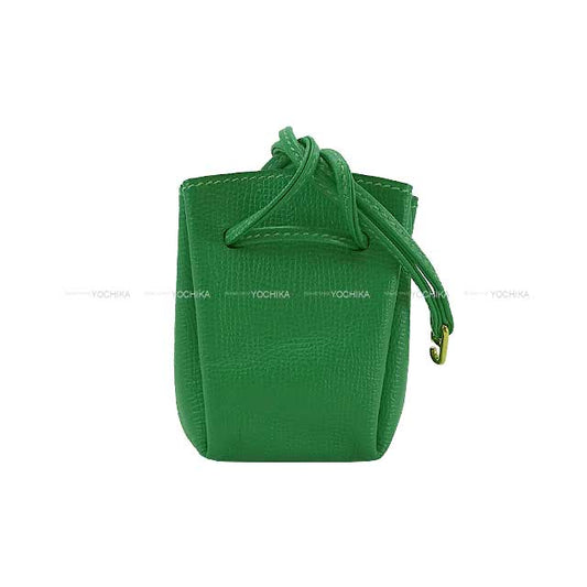 [Pre-loved] HERMES Pouch Vespa Green Couchevel Stamp □C[LIKE NEW][Authentic]