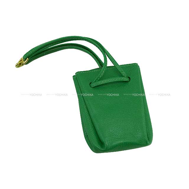 [Pre-loved] HERMES Pouch Vespa Green Couchevel Stamp □C[LIKE NEW][Authentic]