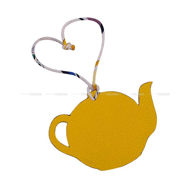 HERMES bag charm Petit H Teapot  Rouge Casaque/Soleil Veau Epsom/Veau Togo[EXCELLENT][Authentic]