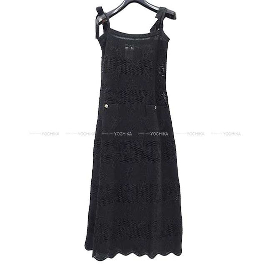 2024 NEW CHANEL One‐piece dress Coco button With pocket Long dress Noir (Black) Viscose/Papier 34 P76952[BRAND NEW][Authentic]