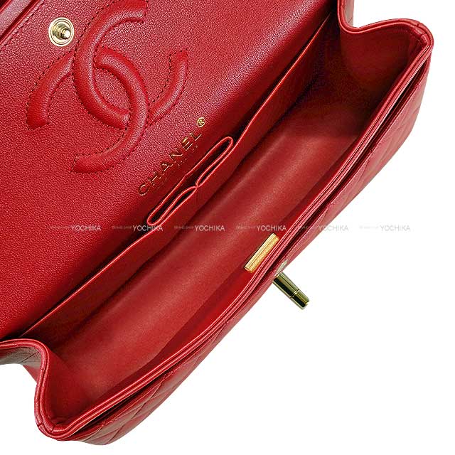 CHANEL Shoulder bag Matelasse 23 W Flap COCO Chain Red Lambskin Champagne Gold HW A01113[ALMOST NEW][Authentic]