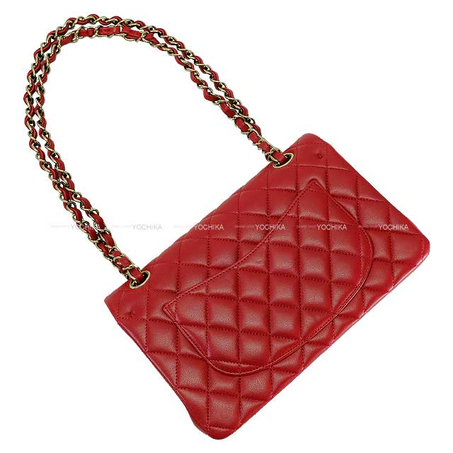 CHANEL Shoulder bag Matelasse 23 W Flap COCO Chain Red Lambskin Champagne Gold HW A01113[ALMOST NEW][Authentic]