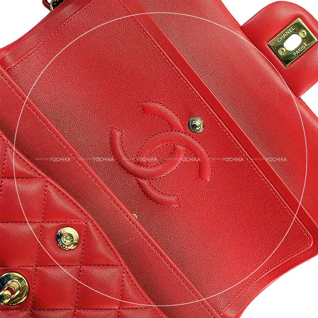 CHANEL Shoulder bag Matelasse 23 W Flap COCO Chain Red Lambskin Champagne Gold HW A01113[ALMOST NEW][Authentic]