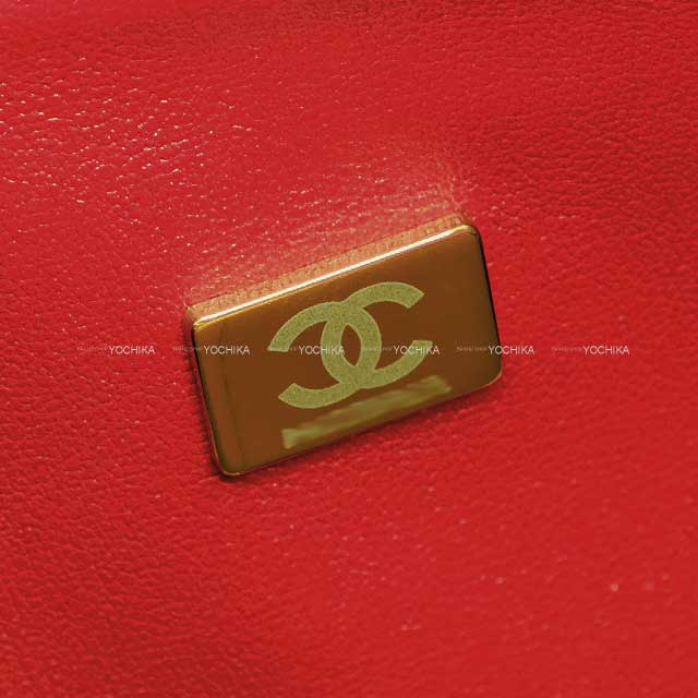 CHANEL Shoulder bag Matelasse 23 W Flap COCO Chain Red Lambskin Champagne Gold HW A01113[ALMOST NEW][Authentic]