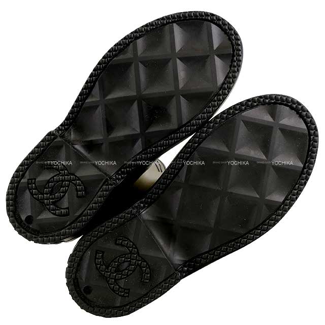 2024-2025 AW New CHANEL boots Ladies Long Rain Coco mark Kaki/Noir