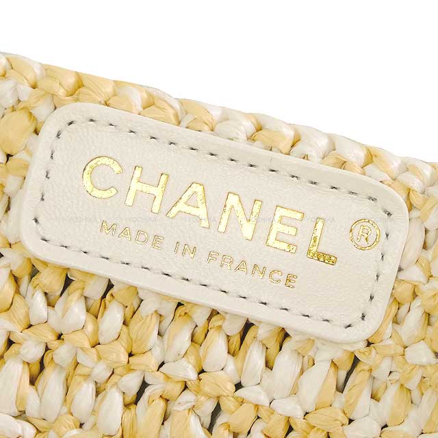 2024-2025SS NEW CHANEL Matelasse Coco beach 2way large shopping chain With poach Beige Raffia effect/Weaving Gold HW AS4576[BRAND NEW][Authentic]