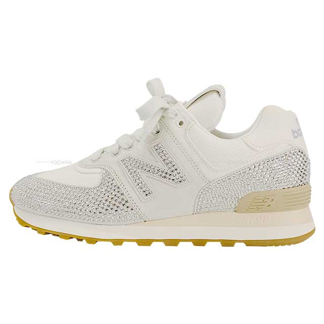 2024 New MIUMIU sneakers New Balance 574 Ladies Rhinestone #37.5 Blanc (White) Suede/Crystal 37.5 5E044E_3LN8_F0009_F_015[BRAND NEW][Authentic]