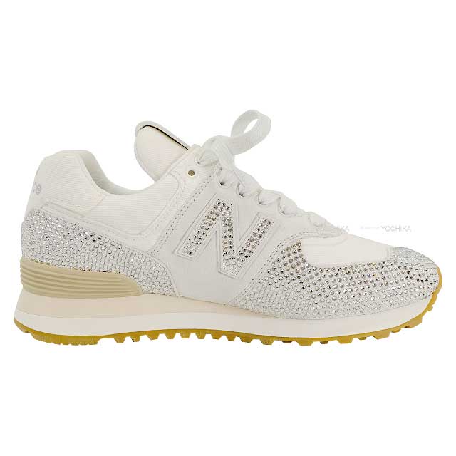 2024 New MIUMIU sneakers New Balance 574 Ladies Rhinestone #37.5 Blanc (White) Suede/Crystal 37.5 5E044E_3LN8_F0009_F_015[BRAND NEW][Authentic]