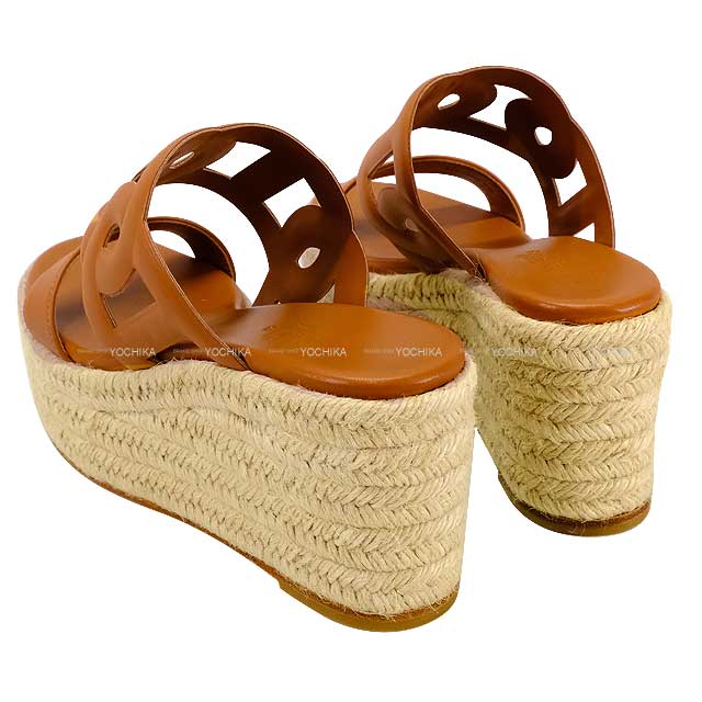 HERMES sandals Ladies Espadrilles ITHEA 30 Chaine D'ancre  Naturel Nappa leather 37[BRAND NEW][Authentic]