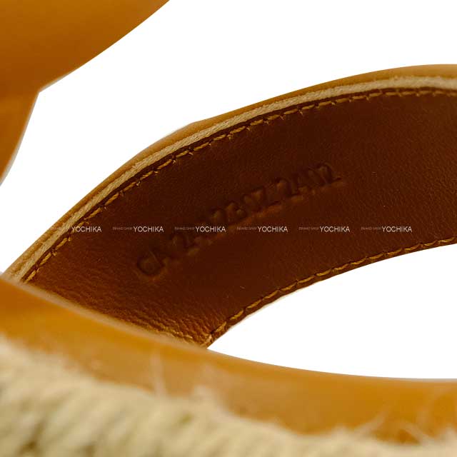 HERMES sandals Ladies Espadrilles ITHEA 30 Chaine D'ancre  Naturel Nappa leather 37[BRAND NEW][Authentic]