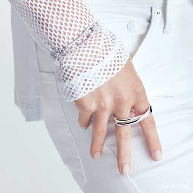 HERMES ring Chaine D'ancre Punk Ring Double finger Silver Silver925 (SV925 Ag925) #50[EXCELLENT][Authentic]