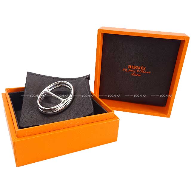 HERMES ring Chaine D'ancre Punk Ring Double finger Silver Silver925 (SV925 Ag925) #50[EXCELLENT][Authentic]