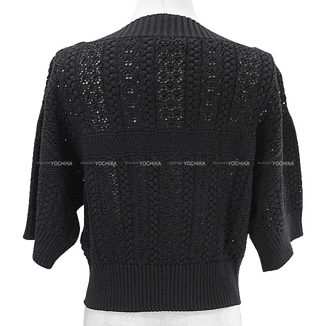 2024SS NEW COCO Beach Collection  CHANEL Knit Ladies knit Key knitting Coco mark Pullover Noir (Black) Cotton 34 P76924[BRAND NEW][Authentic]