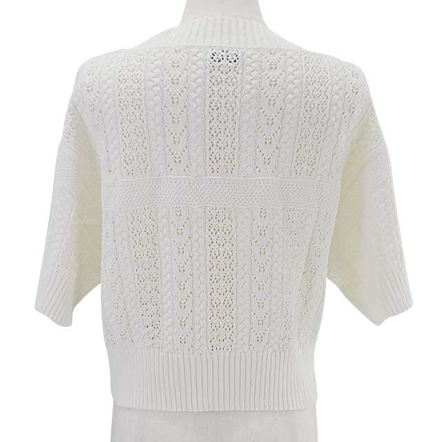 2024 AW New Coco Beach Collection CHANEL Knit Ladies Crochet Coco mark 24A Pullover Ecru Cotton P76924[BRAND NEW][Authentic]