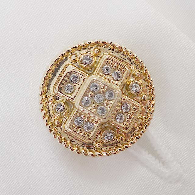 2022 CHANEL Long sleeve shirt Ladies Rhinestone Cross button