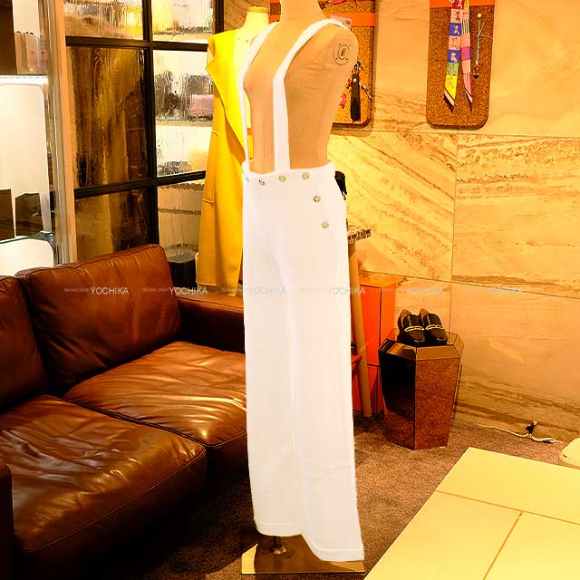 2024 SS New Coco beach Collection CHANEL Pants Ladies Jump Suit Cotton Jersey Blanc (White) Cotton 34 P76224[BRAND NEW][Authentic]