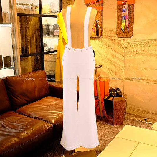 2024 SS New Coco beach Collection CHANEL Pants Ladies Jump Suit Cotton Jersey Blanc (White) Cotton 34 P76224[BRAND NEW][Authentic]