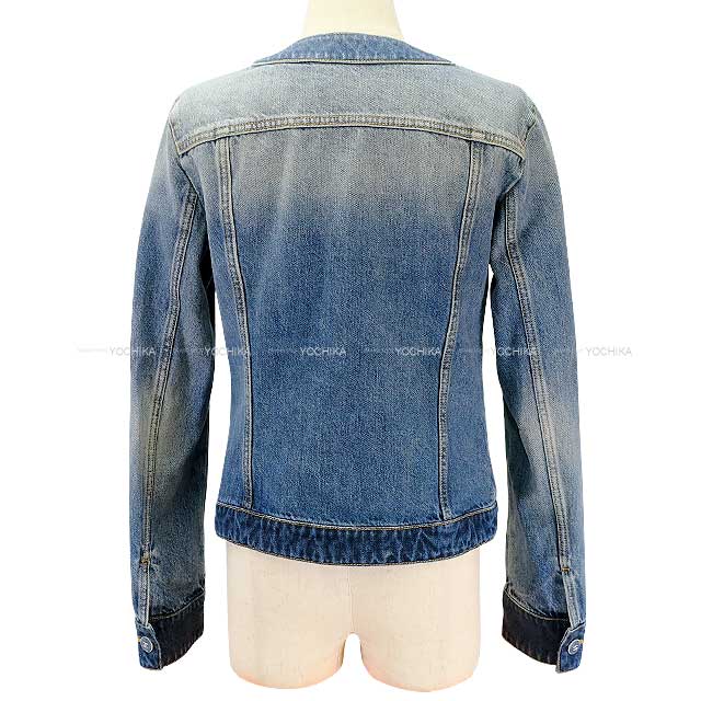 CHANEL Denim jacket Coco mark button Plainly colored Blue Cotton 36 P78108[BRAND NEW][Authentic]