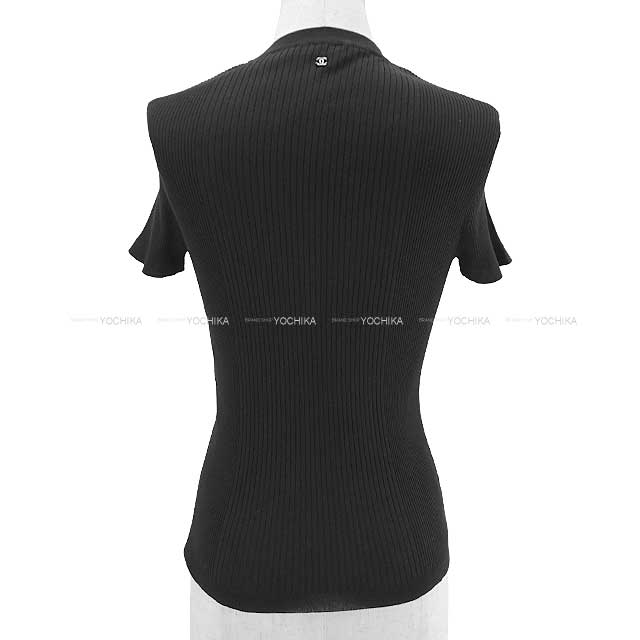 2024 New CHANEL Short sleeve t shirt Ladies Cut and sewn Tops Coco mark Noir (Black) Cotton84%/Polyamide12%/Elastin4% 34 P76440[BRAND NEW][Authentic]