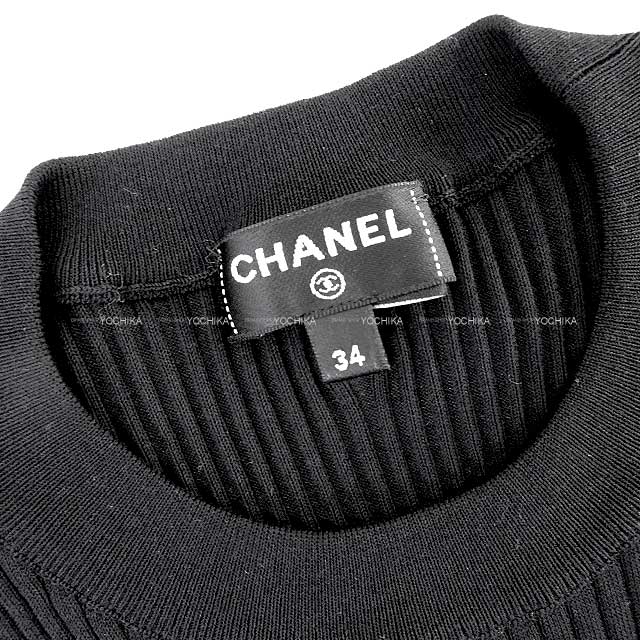 2024 New CHANEL Short sleeve t shirt Ladies Cut and sewn Tops Coco mark Noir (Black) Cotton84%/Polyamide12%/Elastin4% 34 P76440[BRAND NEW][Authentic]