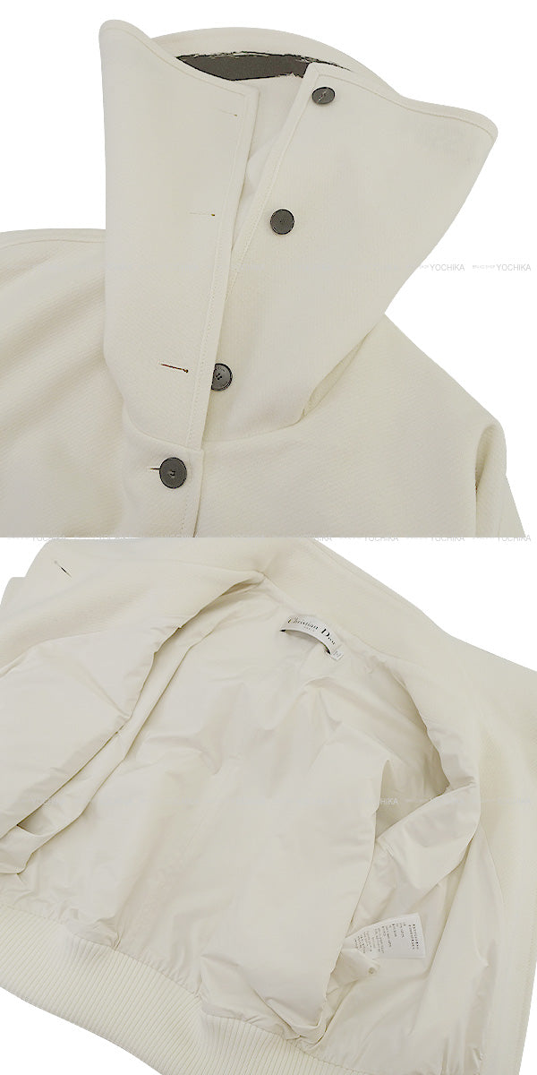 2024-2025AW Runway Dior Over Size Collar Bomber jacket Miss Dior Blanc (White) Wool/Nylon/Polyester 34 451C37P1419[BRAND NEW][Authentic]