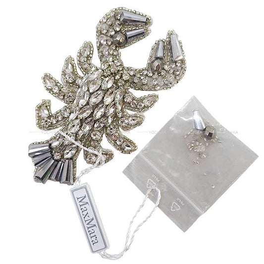 MAX MARA broach Scorpion Rhinestone Silver HW[EXCELLENT][Authentic]