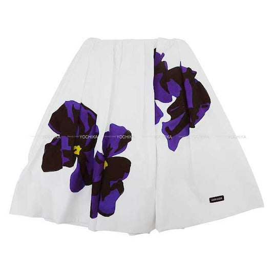 MIUMIU skirt Front The Runway Poplin×Jersey print Blanc (White)/Purple Cotton 36 MG2305_15W1_F040P_S_000[BRAND NEW][Authentic]