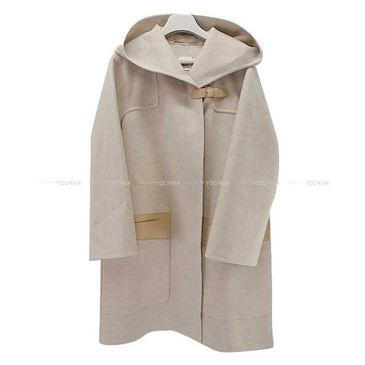 2024AW NEW HERMES Duffle coat Ladies Duffel coat Beige Cashmere100% 34[BRAND NEW][Authentic]