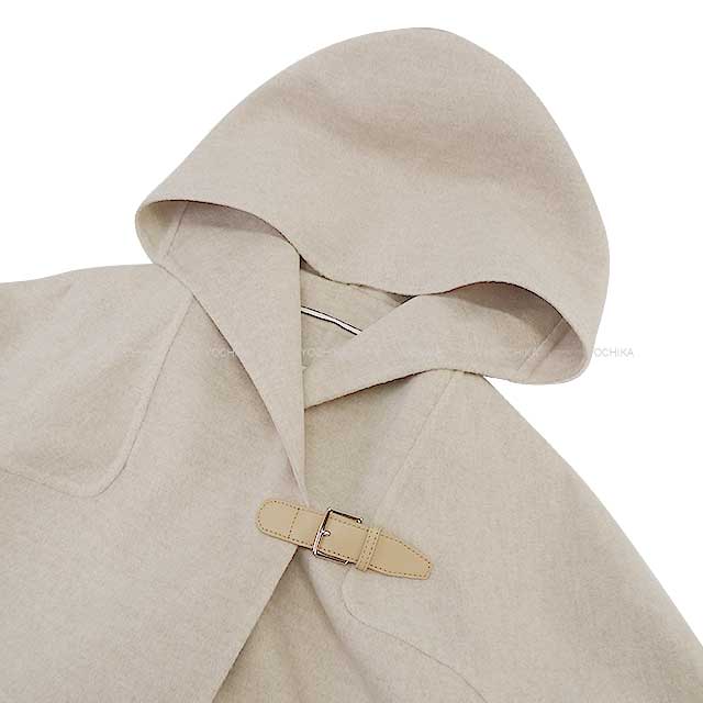 2024AW NEW HERMES Duffle coat Ladies Duffel coat Beige Cashmere100% 34[BRAND NEW][Authentic]