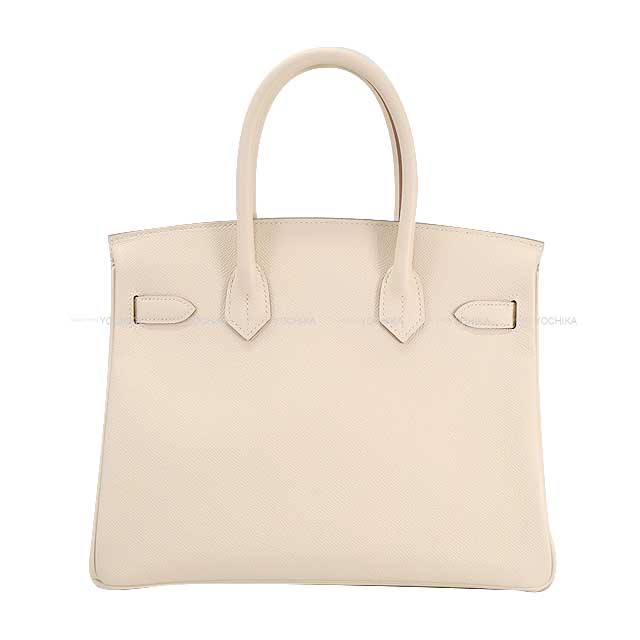HERMES Handbag Birkin30 Craie Ever Grain Gold HW Stamp B[EXCELLENT][Authentic]