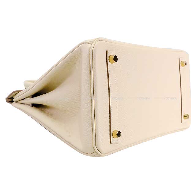 HERMES Handbag Birkin30 Craie Ever Grain Gold HW Stamp B[EXCELLENT][Authentic]