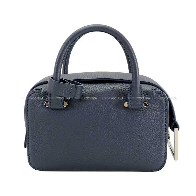 Delvaux Handbag Cool Box Nano Blue Navy Taurillon Soft Silver HW[EXCELLENT][Authentic]