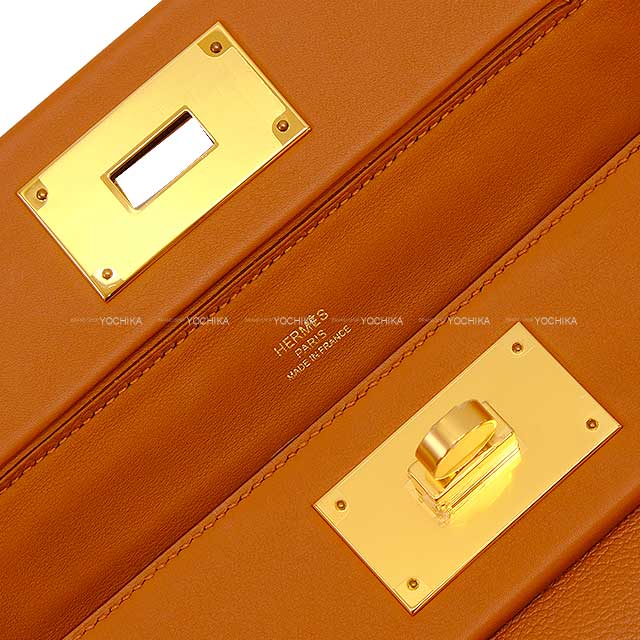 HERMES Shoulder bag Sac 24/24 21 Mini Gold Evercolor/Veau Swift Gold HW Stamp W[BRAND NEW][Authentic]