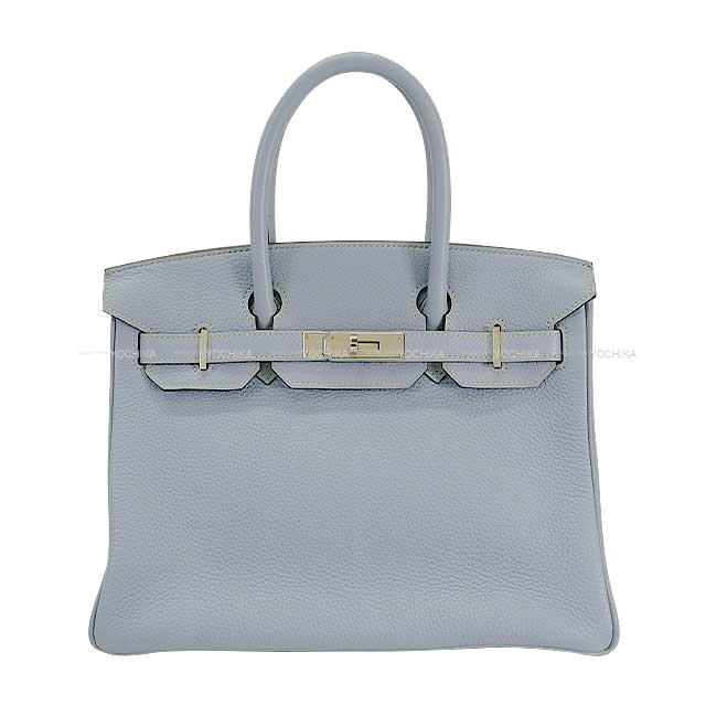 [Pre-loved] HERMES Handbag Birkin30 Bleu Lin Epsom Souple Silver HW Stamp □Q[LIKE NEW][Authentic]