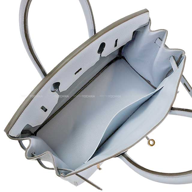 [Pre-loved] HERMES Handbag Birkin30 Bleu Lin Epsom Souple Silver HW Stamp □Q[LIKE NEW][Authentic]