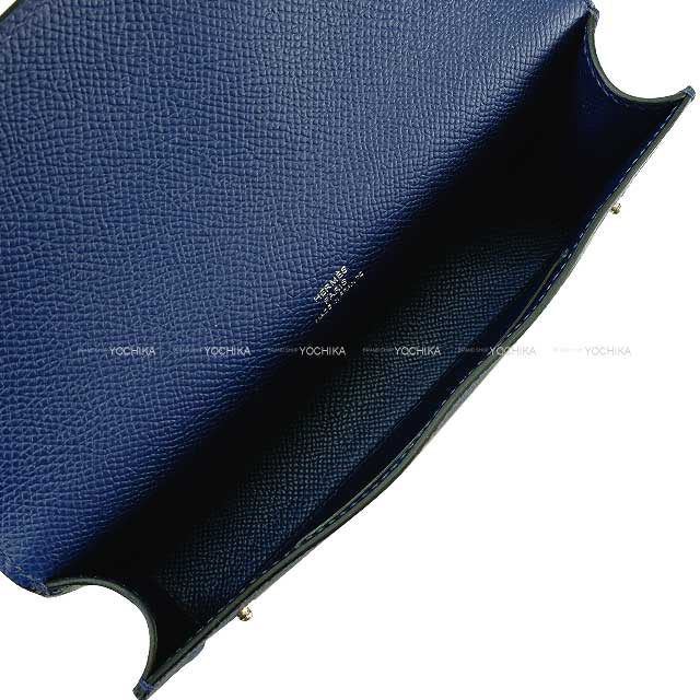 HERMES long wallet Hermesnap To Go Bleu navy(7U) Veau Epsom Silver HW Stamp W[BRAND NEW][Authentic]