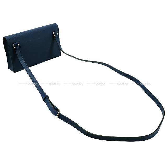 HERMES long wallet Hermesnap To Go Bleu navy(7U) Veau Epsom Silver HW Stamp W[BRAND NEW][Authentic]