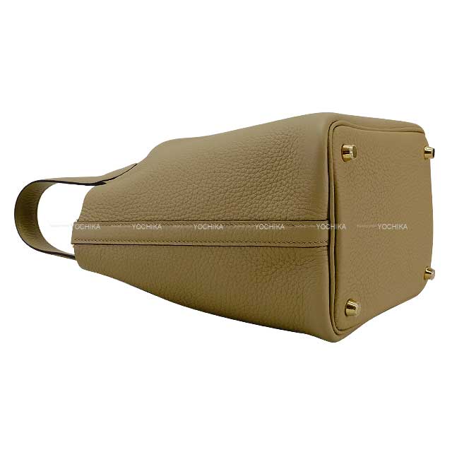 HERMES Handbag Picotin Lock 18 PM Beige Marfa Taurillon Clemence Gold HW Stamp K[EXCELLENT][Authentic]